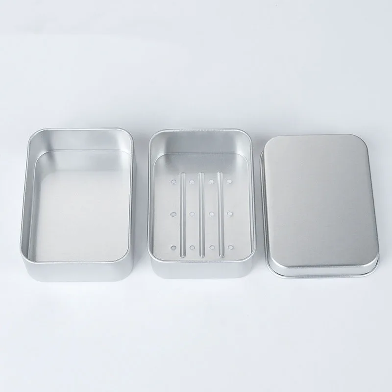 Soap Dishes with Draining Grid, Waterproof, Moisture-proof, Rust-proof, Metal, Dishes for Home and Traveling, 2 PCs