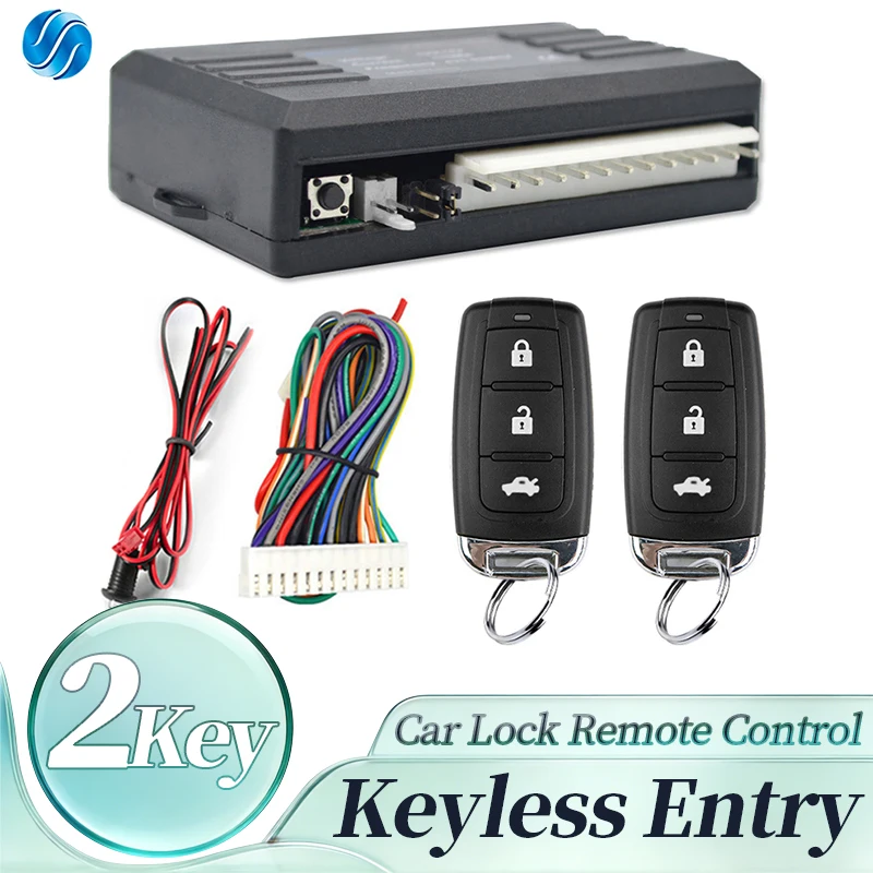 HIPPCRON Car Remote Central Door Lock Keyless System Central Locking Car Alarm Kit Auto Remote Universal With 2 Remote Control