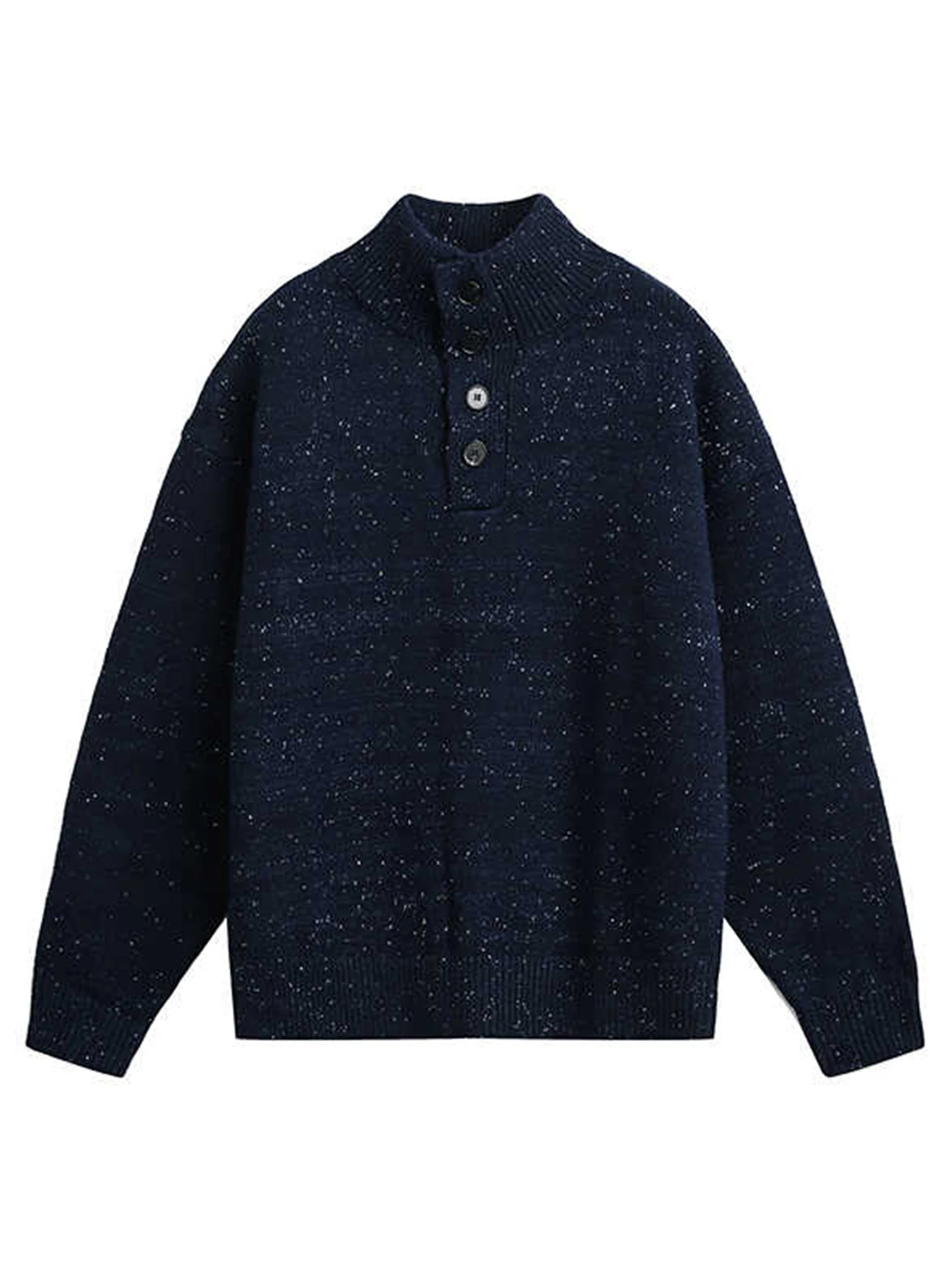 

Мужской вязаный свитер с высоким воротом на осень-зиму: повседневный, свободный, комфортный, с длинными рукавами, теплый, модный, из полиэстера и акрила