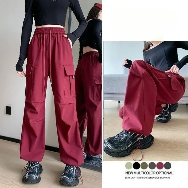 Harajuku السراويل البضائع غير رسمية فضفاضة Sweatpants الشارع الشهير ملابس حريمي الربيع والخريف الرجعية عالية الخصر السراويل موضة بنطلون
