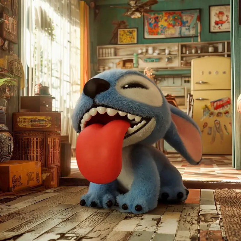 Disney Stitch Furry Adventure serie scatola cieca bambola floccata ornamento da tavolo regalo giocattolo alla moda figura giocattolo periferica del fumetto anime