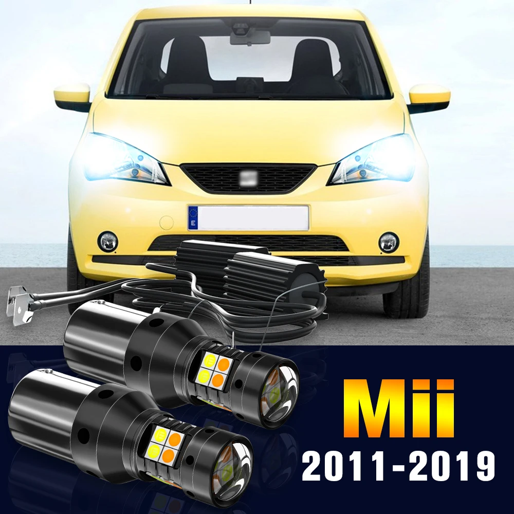 

2pcs LED Dual Mode Turn Signal+Daytime Running Light DRL Lamp For Seat Mii 2011-2019 2012 2013 2014 2015 2016 2017 Accessories