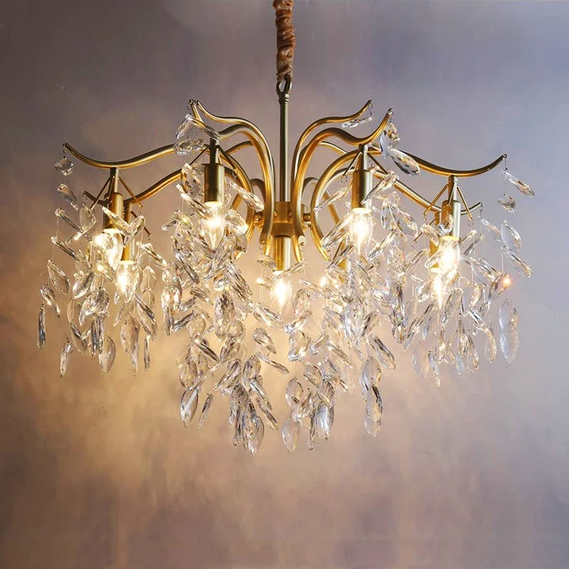 Nordic LED Crystal Chandeliers Pendant Lustre Chandelier Luxury Lighting Kitchen Dining Living Room Bedroom Decoration