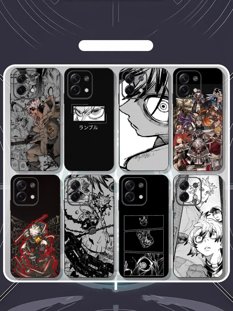 Gachi akuta hot blood anime pattern Phone Case For Xiaomi Redmi Note 14 13 12 11 Pro Plus S 5G 14C A3 Soft Black Phone Cover