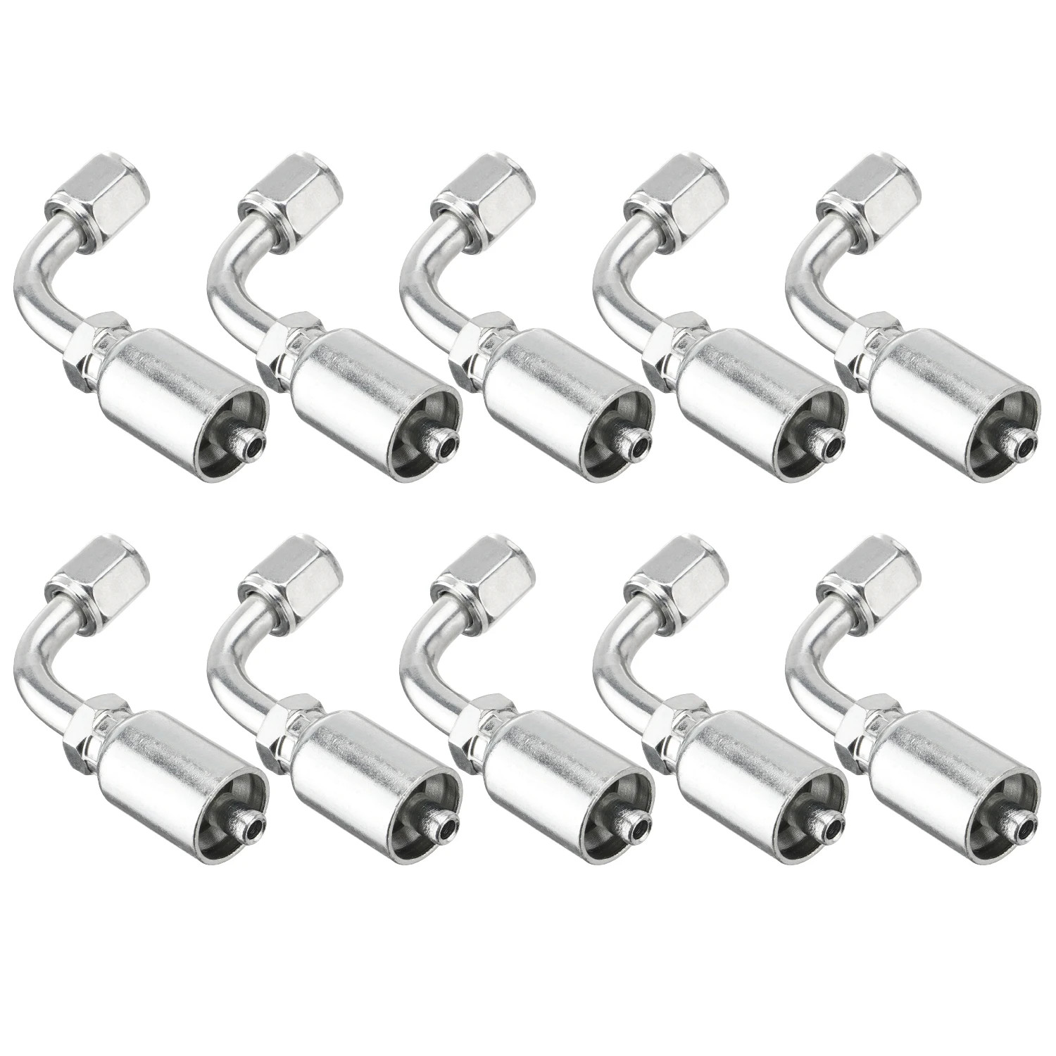 

10 шт 90 ° Фитинги для гидравлических шлангов, для шланга 1/4 дюйма x JIC 37 1/4 дюйма ° Женщина 90° ° Обжимной фитинг конец гидравлического шланга