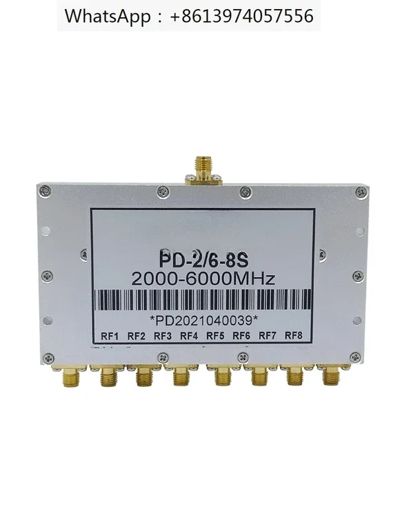 Power divider, one to eight, 2.4 5.8G Wifi full frequency combiner, 2-6G broadband SMA microstrip eight power divider