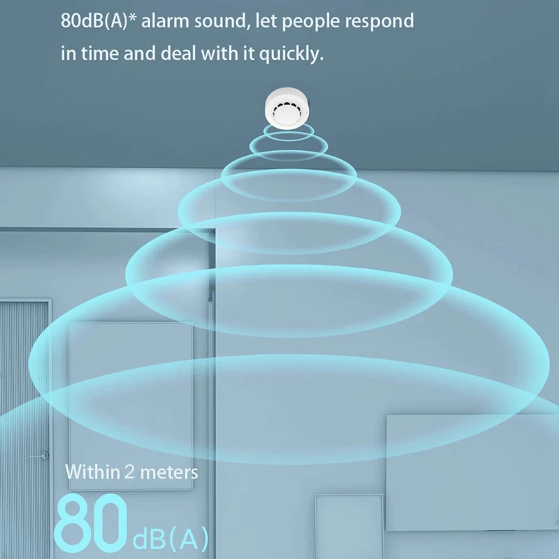 Detektor asap Tuya nirkabel 2-In-1, dengan Alarm api asap kelembaban suhu untuk sistem Alarm koneksi rumah tahan lama