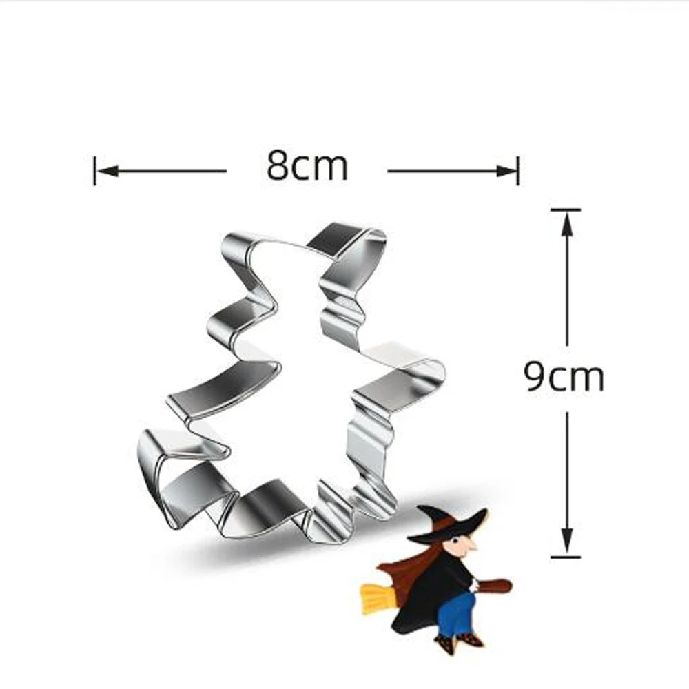 

1pcs patisserie reposteria Halloween Witch Sandwich Cookie Cutter Sugar Fondant Cake Decor Tool Biscuit Mould Paste Toast Mold
