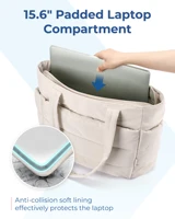 Sac pour femme BAGSMART, grand sac fourre-tout uni, sac à main polyvalent pour les trajets quotidiens, le travail, les cours d'études et le shopping. 3
