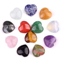 25MM Compact Heart Shaped Hole Beads Crystal Natural Stone Beads DIY Beads for Jewelry Making Amethyst Tiger Eye Agate Quartz