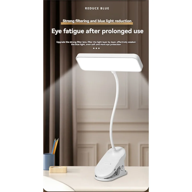 F-3C Weiße Buchlampe, USB-Aufladung und Anschluss, Dual-Purpose-Leselampe, tragbar, flexibel, einfach zu befestigende Nachtleselampe