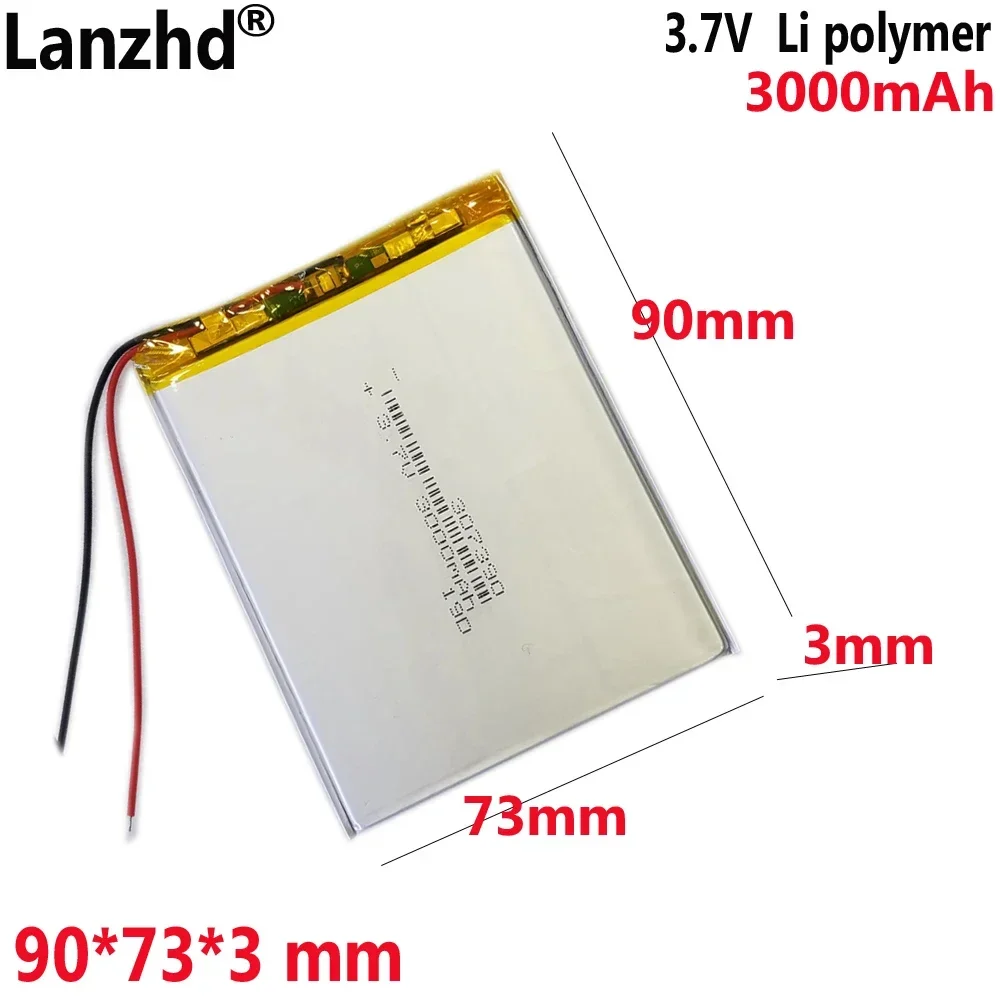 

3.7V 3000mAh Lipo Polymer Battery For tablet computer dashcams battery 307390 307590 257590