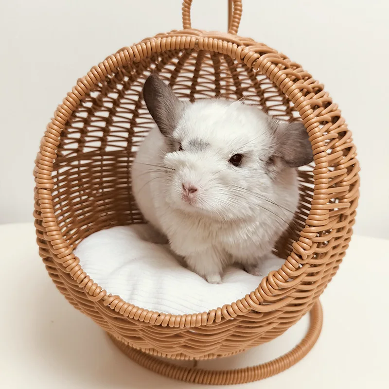 

Chinese Style Fake Rattan Weaving Fabric Hanging Fruit Baskets Multifuntional Storage Basket Home Organization Snack Container