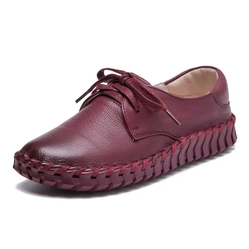 

Handmade Stitched Genuine Leather Maternity Women's Shoes Spring Summer New Arrival Comfortable Soft Bottom Casual Fashion Sn...
