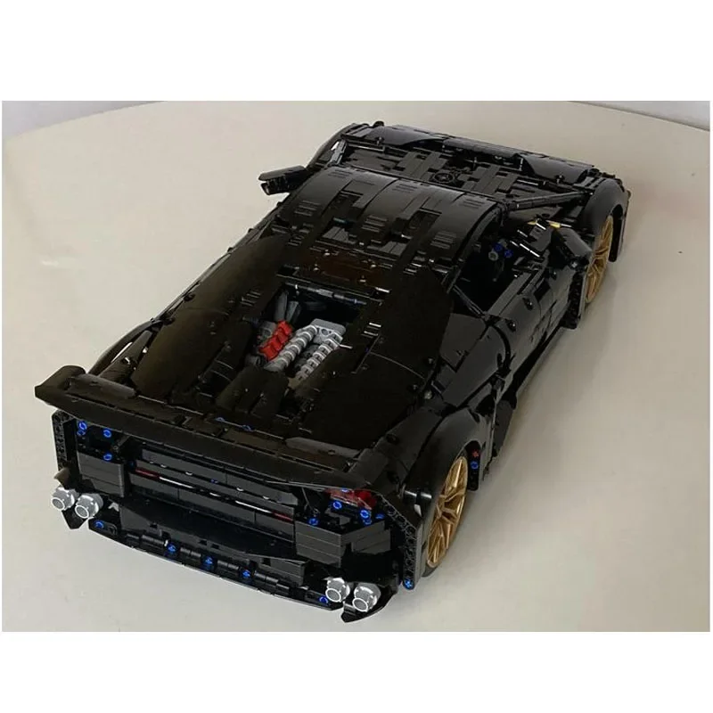 New 1:8 Scale Supercar Model MOC-132159 Technology Building Blocks RC Power Sports Car Assembly Toy Kids Boy Birthday Gift