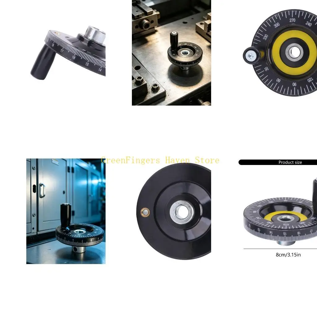 F68D Machine Handwheel with Numbered Scale, 80mm Manual Control Wheel, 10mm Bore and Rotating Handle for Milling Machine