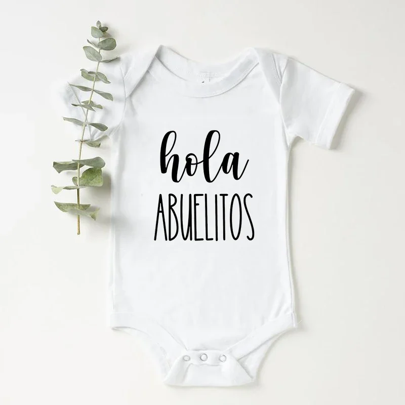 Holy Abuelo Y Abuela Pregnancy Announcement Bodysuit Infant Baby Jumpsuit Announcement To Grandparents Baby Shower Gift