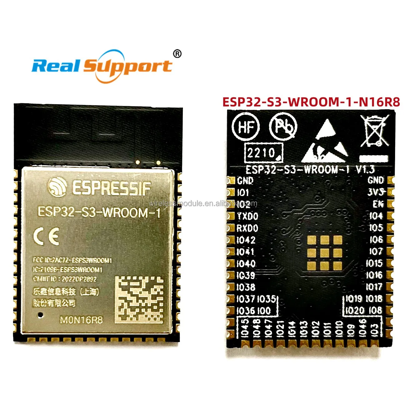 ESP32 S3 WROOM 1 4MB 8MB 16MB ESP32-S3-WROOM-1-N16R8 WiFi Blueteeth Power Consumption Module with FCC KCC CE TELEC Certification