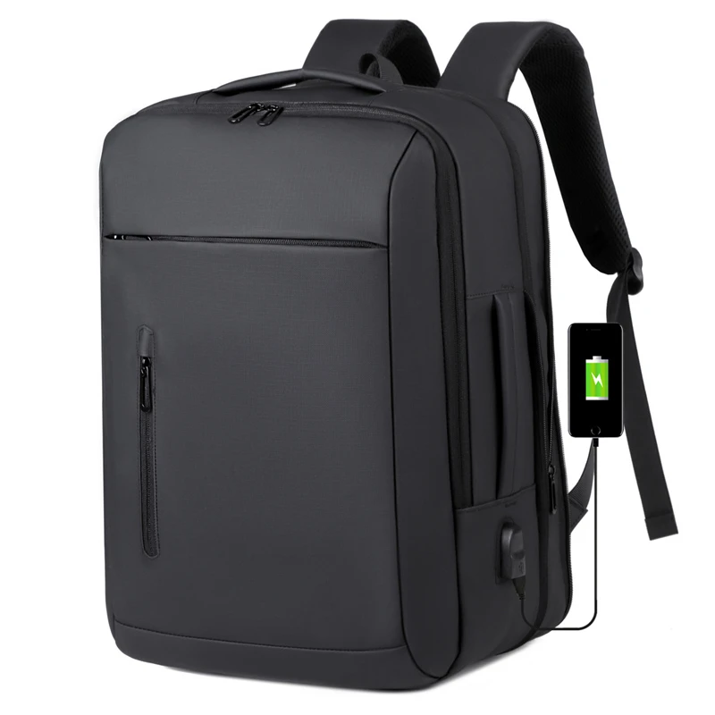 

Men Business Backpack Large Capacity Commuter Laptop Bag USB Recharging Multi-layer Design Shoulder Bag for Outing And Trip