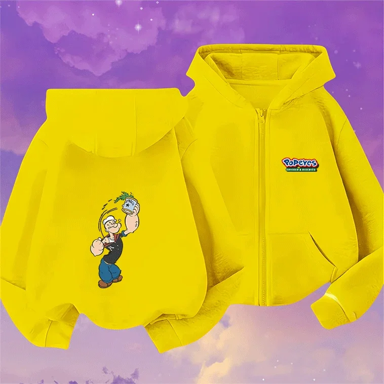 Sudadera con Capucha de Algodón con Estampado de Popeye el Marinero para Niños y Niñas, Venta Caliente 2026, Ropa Suave de Marca de Moda para Primavera y Otoño
