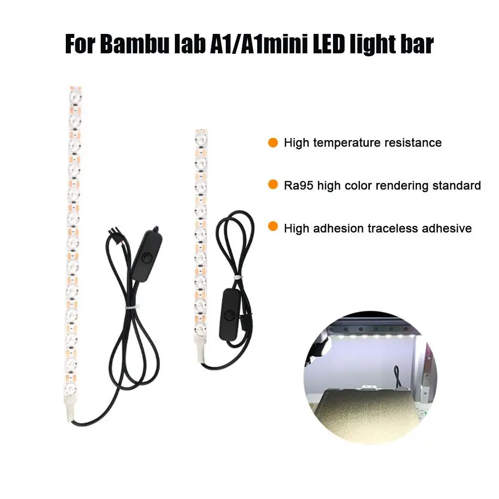 Mini Led Light Strip For Bambu Lab A1/A1 Mini Ra95 Cool White Light Flexible High Density Uniform Light 3D Printer Accessor R1J9