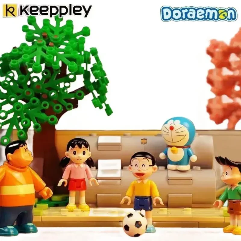 Keeppley Building Blocks Doraemon Kawaii Cartoon Animation Assembled Toys Nobita Shizuka Atmosphere Ornaments Gifts