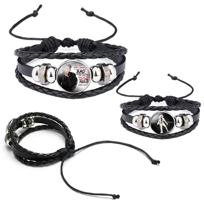 Michael Jackson Figures Bracelet Cartoon Anime Chain Bracelet Boys' Fashion Accessories Decorations Children's Birthday Gifts