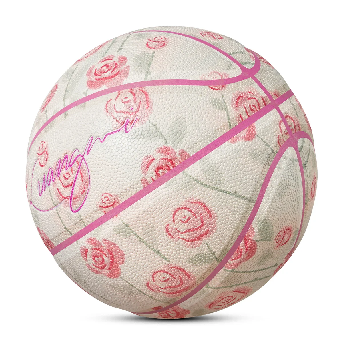 كرة السلة Kuangmi Rose Romantic PU مقاس قياسي 6 7 كرات منافسة الفريق استرطابي مضاد للاحتكاك كرة تدريب للبالغين