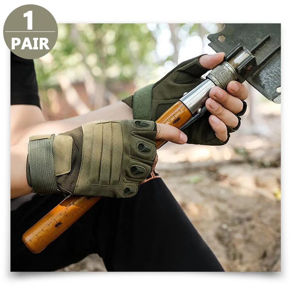 

1Pair Half-Finger Gloves Durable Skid-Proof Cycling Mitten For Outdoor Riding Windproof Breathable Sports Unisex