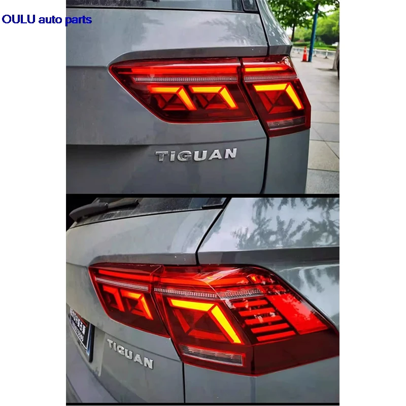 For Volkswagen Tiguan LED Tail Light 2017-2024 Tiguan Rear Light DRL Dynamic Turn Signal Light Reversing Light Auto Accessories