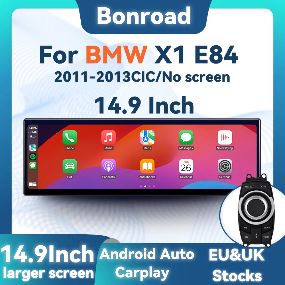 

BONROAD 14.9inch 2560*720P For BMW X1 E84 Display Touch Screen Wireless Carplay Car Stereo Radio GPS Navigation Multimedia