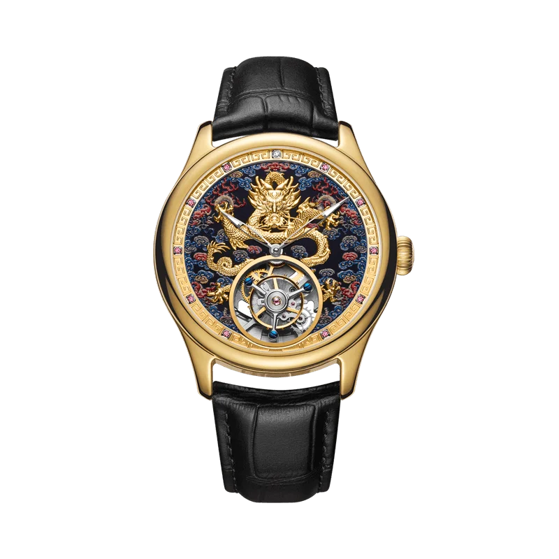 Orologio meccanico tourbillon completamente automatico da 42 mm con intarsio di diamanti autentici da uomo, cristallo di zaffiro