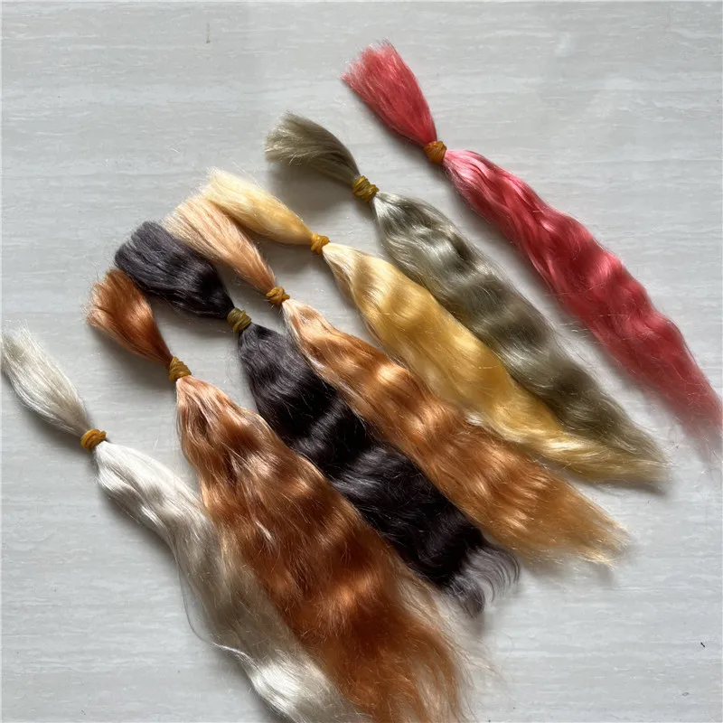 Molti colori oro marrone/colori arancio chiaro bambole rinate/bambole BJD Mohair fai da te Mohair con radici a mano accessorio per capelli per bambole