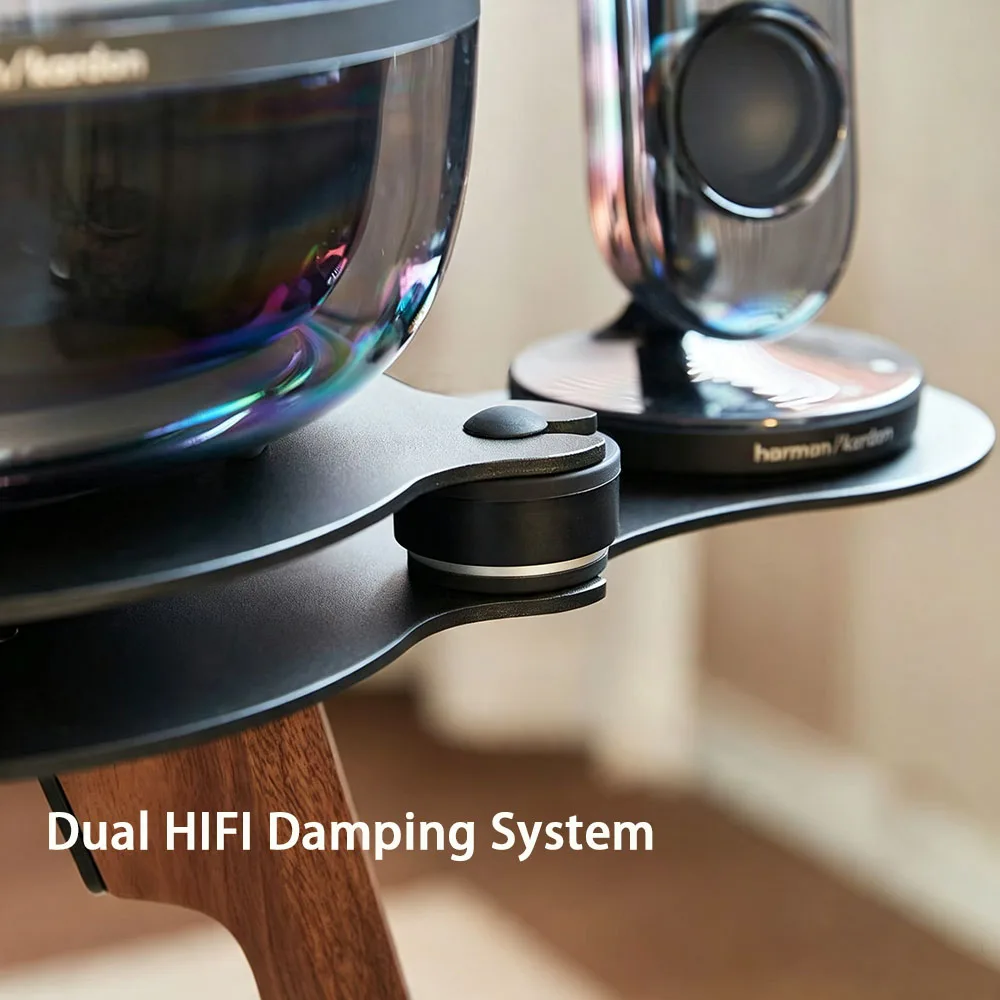 Solid Wood Floor Stand Compatible with Harman Kardon SoundSticks 4/5 Speaker Riser with Acoustic Damping Elegant Audio Base