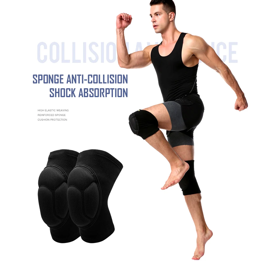 1Pair Protective Knee Pads for Men Women,Thick Sponge Gym Volleyball Extreme Sports Anti-Slip Collision Avoidance kneepad Brace
