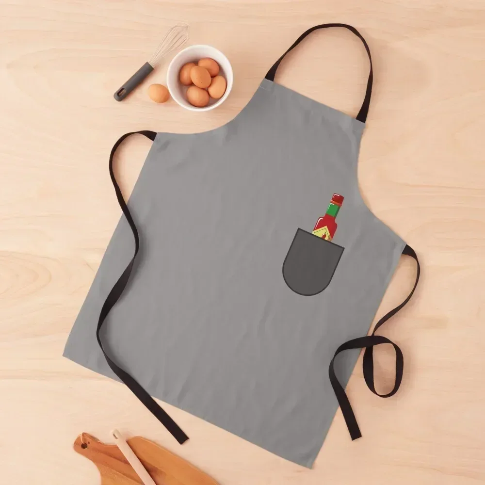 

Hot Sauce Pocket Apron Household Items women's work Kitchen Apras Man Novelties Kitchen And Home Apron