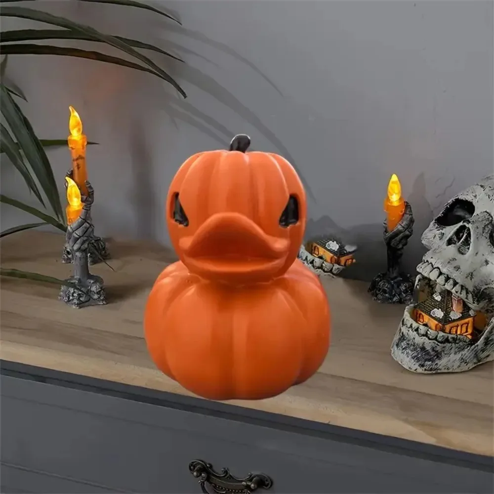 1PC Halloween Pumpkin Duck Ornament Resin Desk Decoration Figurines Office Party Halloween Gift Home Accessories Fairy Garden