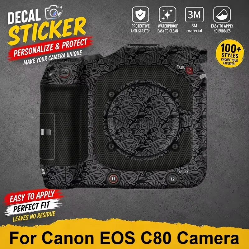 For Canon EOS C80 Camera Sticker Vinyl Protective Wrap Anti-Scratch Premium Personalized Decal EOSC80 Graffiti Color blocking