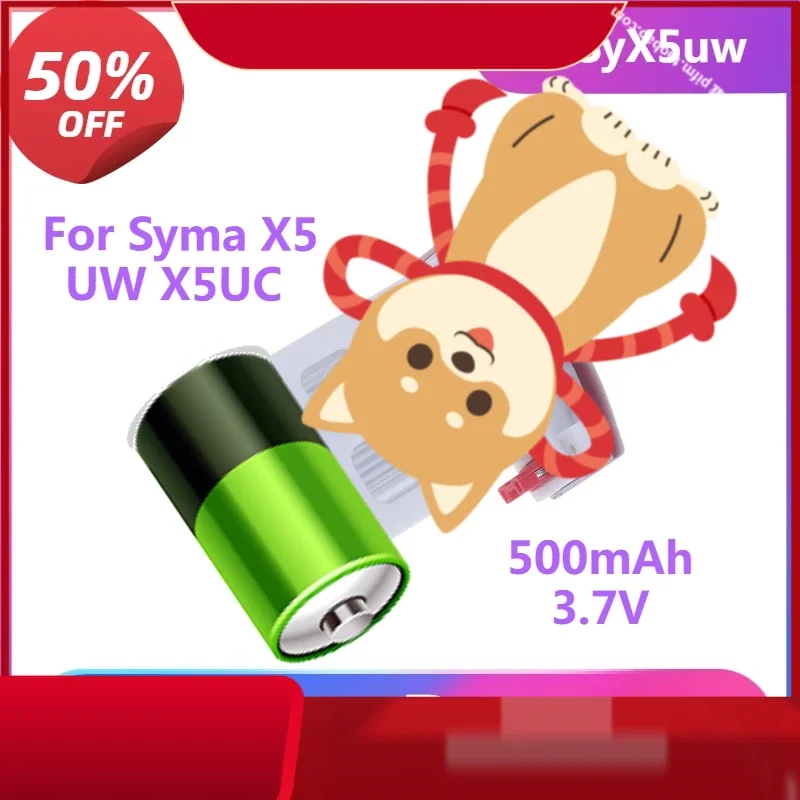 

Drone Battery for Syma X5UW X5UC Remote Control Aircraft Accessories Helicopters Quadcopter Lithium Battery 3.7V 500mAh