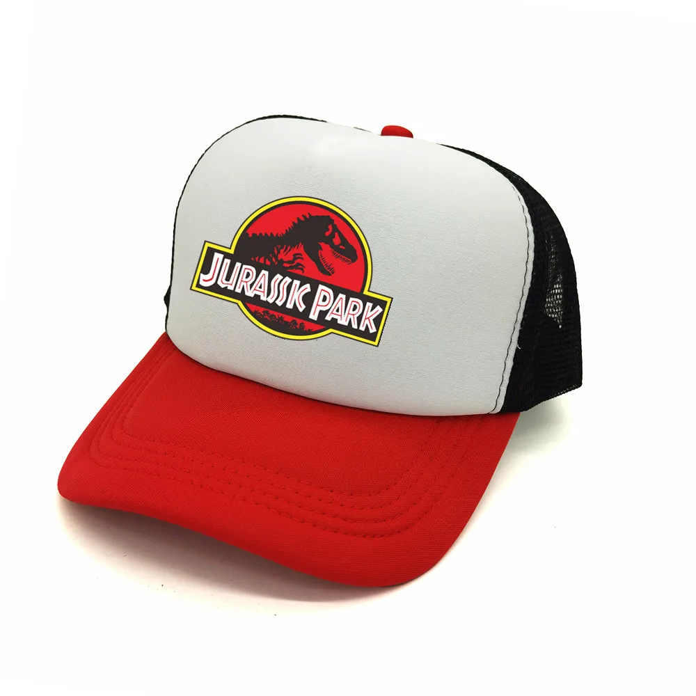 Gorra de camionero de Parque Jurásico para hombre, sombrero de dinosaurio divertido, gorra de béisbol fresca, gorras de red de malla Unisex, Verano