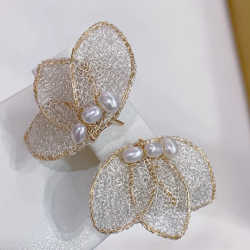 

SGARIT оригинальный дизайн бабочка 14-каратного золота с натуральным пресноводным жемчугом серьги для женщин праздничные подарки для вечеринок