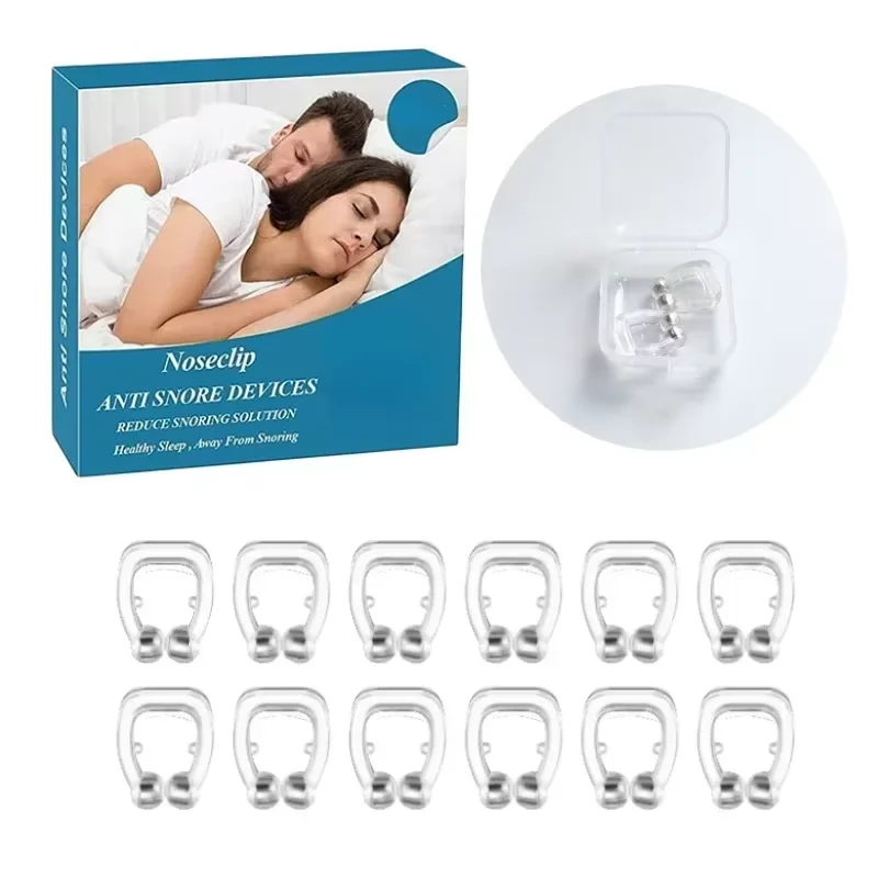 Magnetic Anti Snore Nose Clip Stop Snoring Device Easy Breathe Improve Sleeping Aid Guard Night Device With Case 1/2/4/6/8PCs