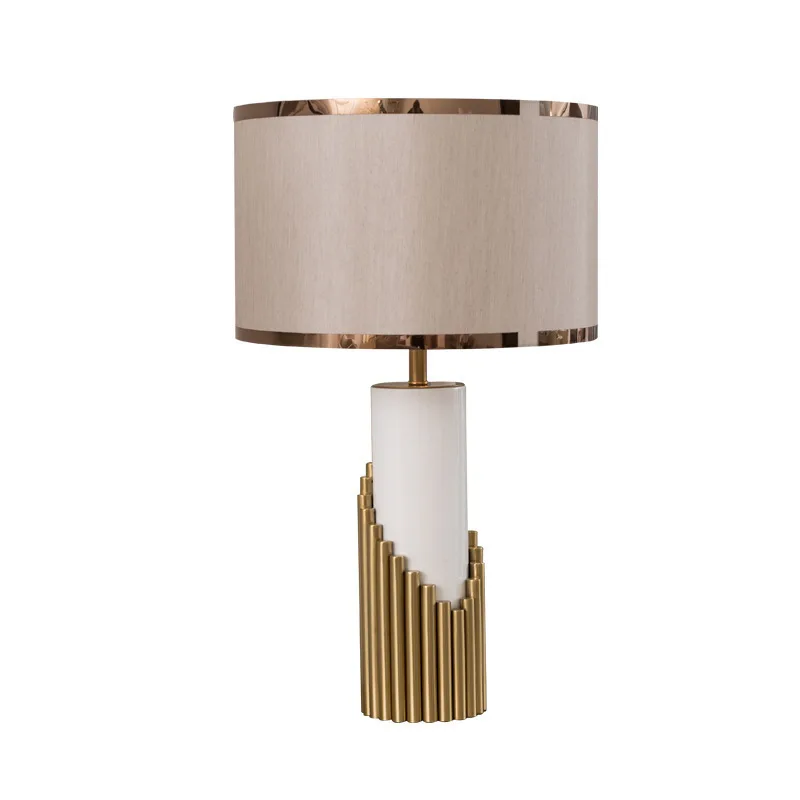 Postmodern textured desk lamp, metal cloth lampshade, bedroom bedside reading lamp, hotel villa decorative lamp, E27 socket