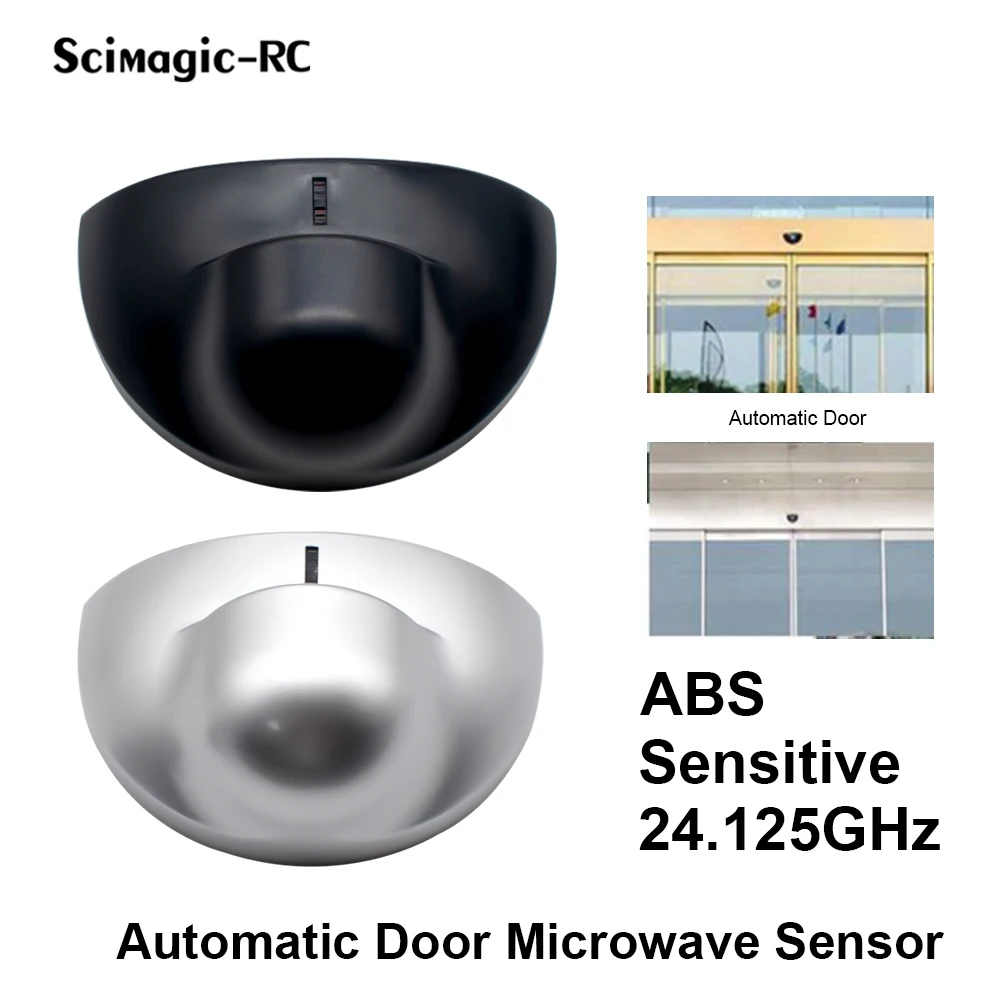 Para puertas automáticas, puertas de garaje, puertas correderas, puertas de persianas, sistema de oscilación corredera. Sensor de movimiento de microondas de 24.125GHZ 12V-24V