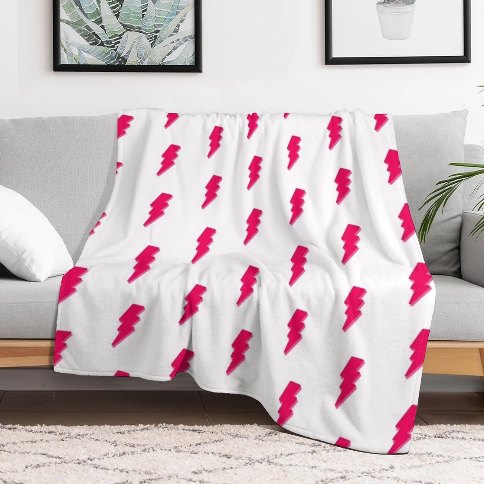 Pink Lightning Bolt Throw Blanket christmas gifts Nap Plaid on the sofa For Decorative Sofa Blankets