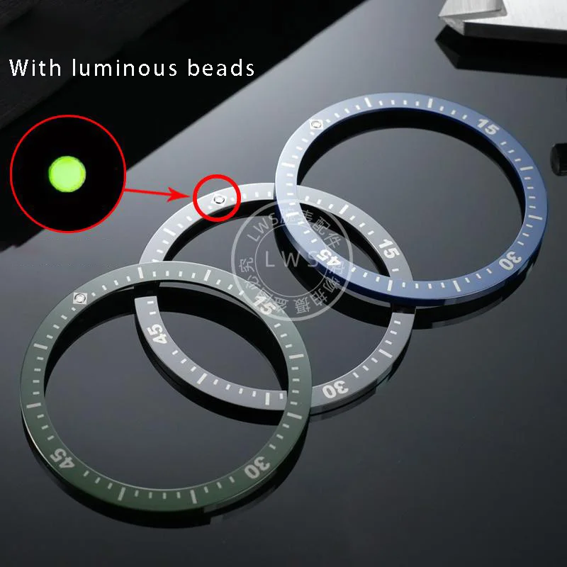 Night light ring mouth premium ceramic scale ring compatible with Blancpain 50 Fathoms 5000/5200 watch ring mouth 43mm