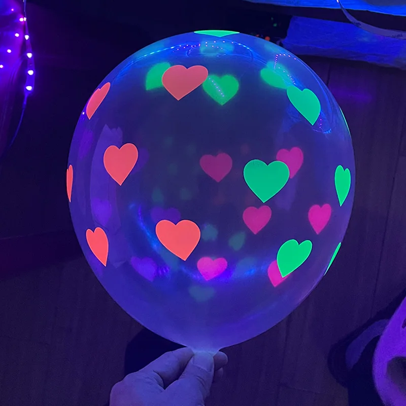 30 Stück UV-Neon-Luftballons, die im Dunkeln leuchten, Dekorationen, Schwarzlicht-Glühen, Partyzubehör, fluoreszierender Latex-Ballon für Geburtstagsdekoration – Detail 1
