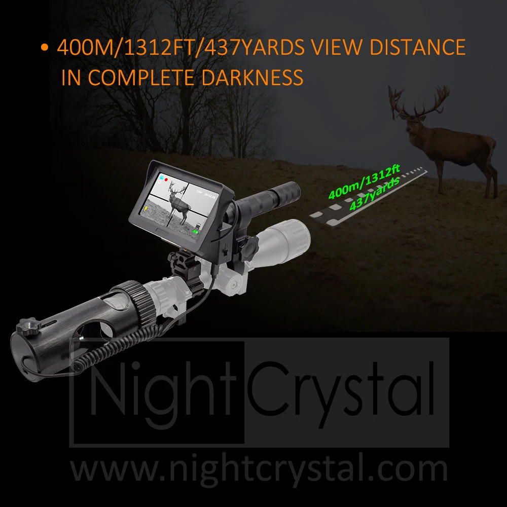 Megaorei 2 Night Vision Riflescopes 4.3 inch Display Infrared Flashlight 720P HD Video Recording Scopes Optics Sight Tactical 2A