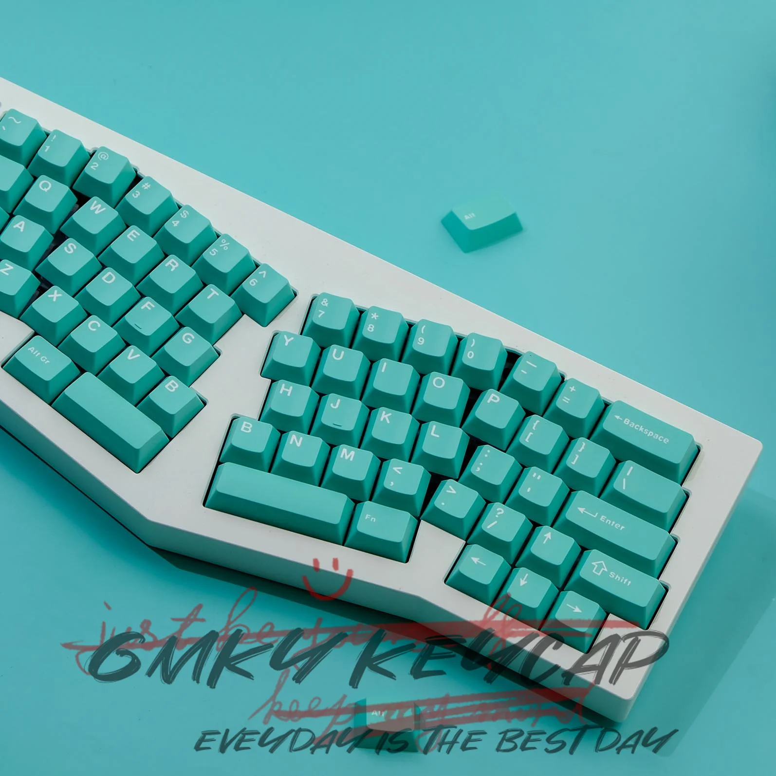 Imagem -05 - Gmky Tiffany 7u Keycaps Perfil Cereja Tiro Duplo Abs Flip Pbt Keycaps Teclado Mecânico Interruptor mx