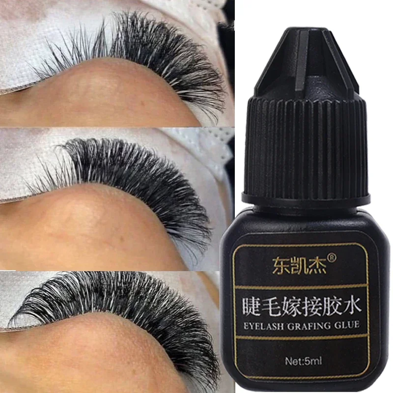 Semi-Permanent Grafted Eyelash Glue 5ml Black Waterproof Lasting No-irritant Quickily Drying False Eyelashes Glue Makeup Tools